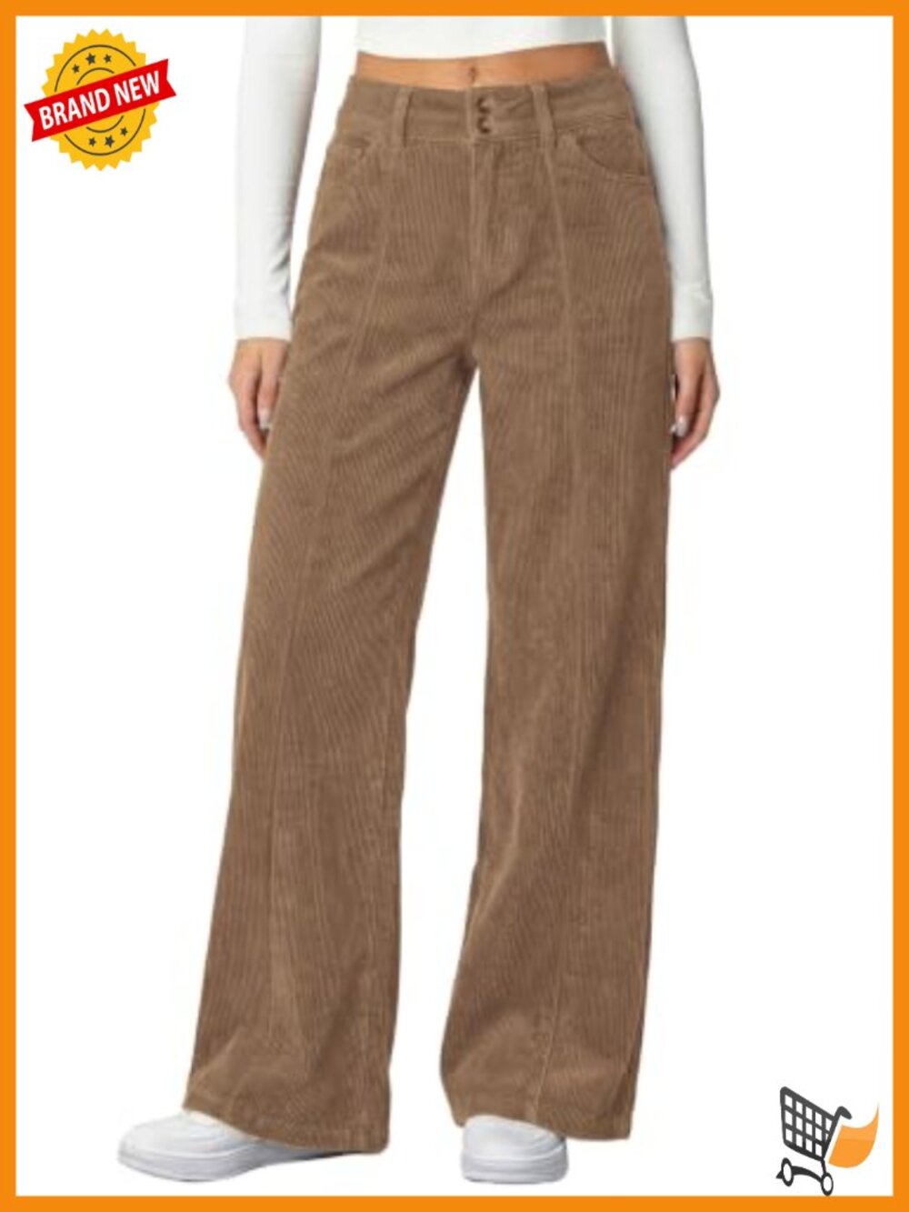 High Waist Wide Leg Corduroy Pants